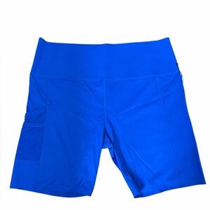 Knix Electric Blue High-Waist Bike Shorts with Side Pocket